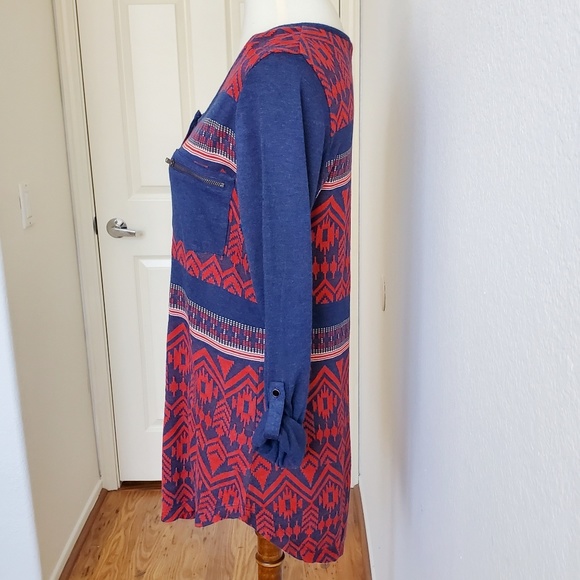 Soft Surrounding Red Blue Southwest Top Size Small - Picture 3 of 5
